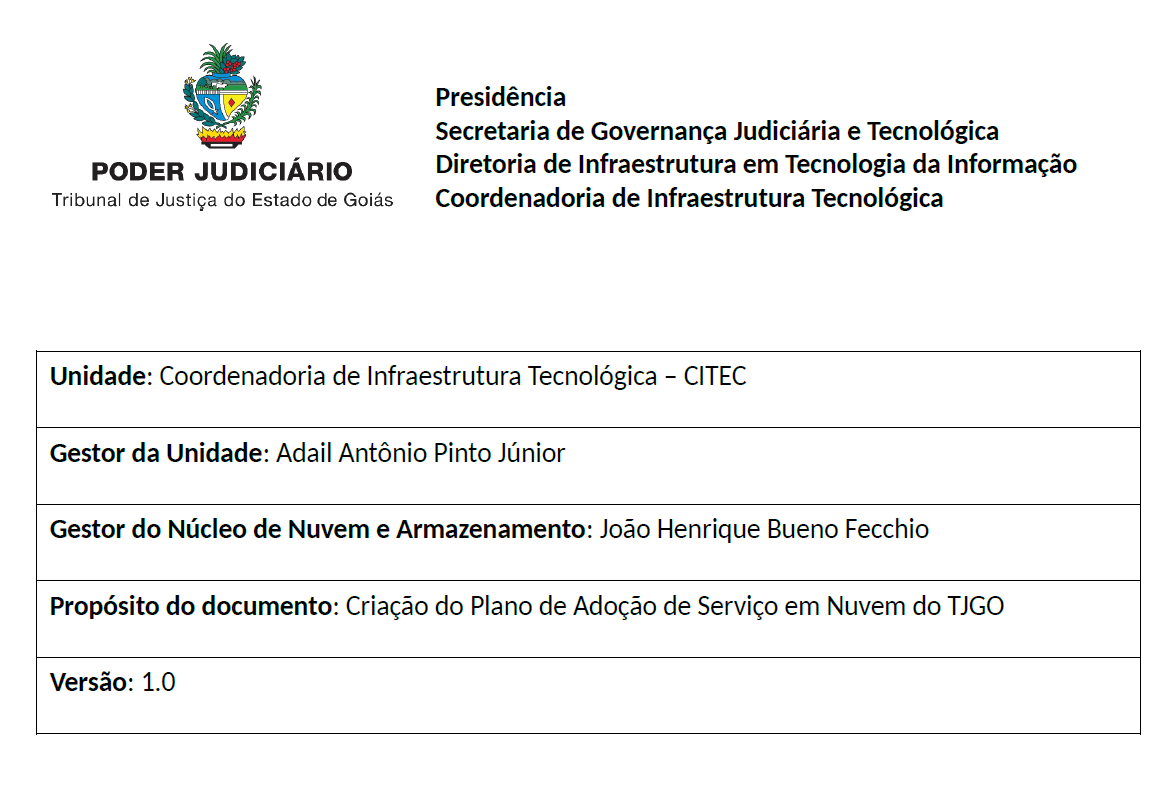 Plano de Adoção de Serviço em Nuvem