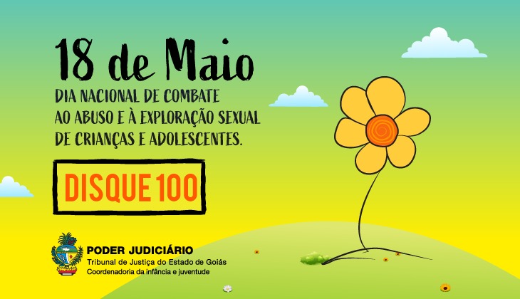 Arte com símbolo da campanha de Combate ao Abuso e Exploração Sexual de Crianças e Adolescentes