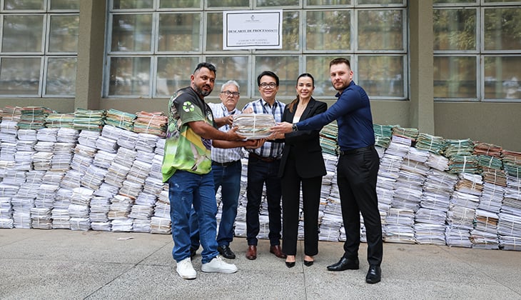 TJGO faz descarte responsável de 40 mil processos físicos e reforça compromisso com a sustentabilidade; material é doado para cooperativa de reciclagem