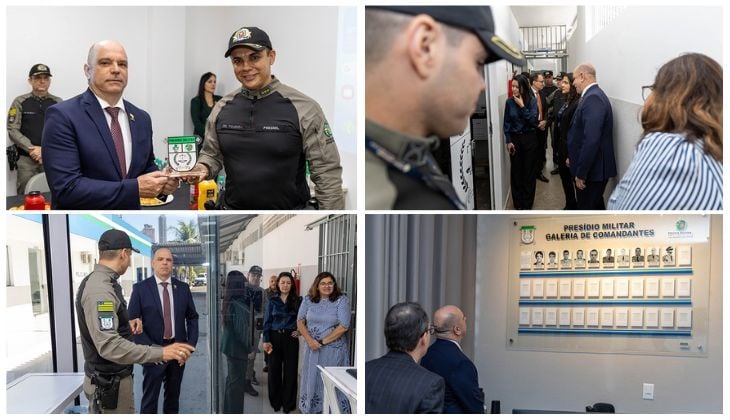 Presidente do TJGO visita novas instalações do Presídio Militar em Goiânia, que passou por reforma e modernização com recursos de penas pecuniárias 