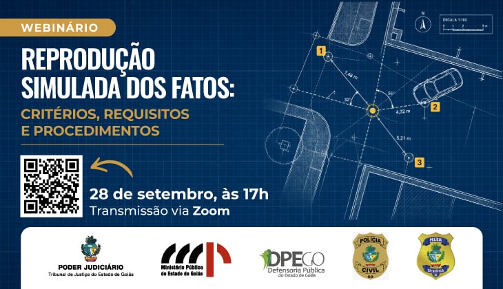 Webinário do TJGO aborda critérios e procedimentos da reprodução simulada dos fatos; confira a programação